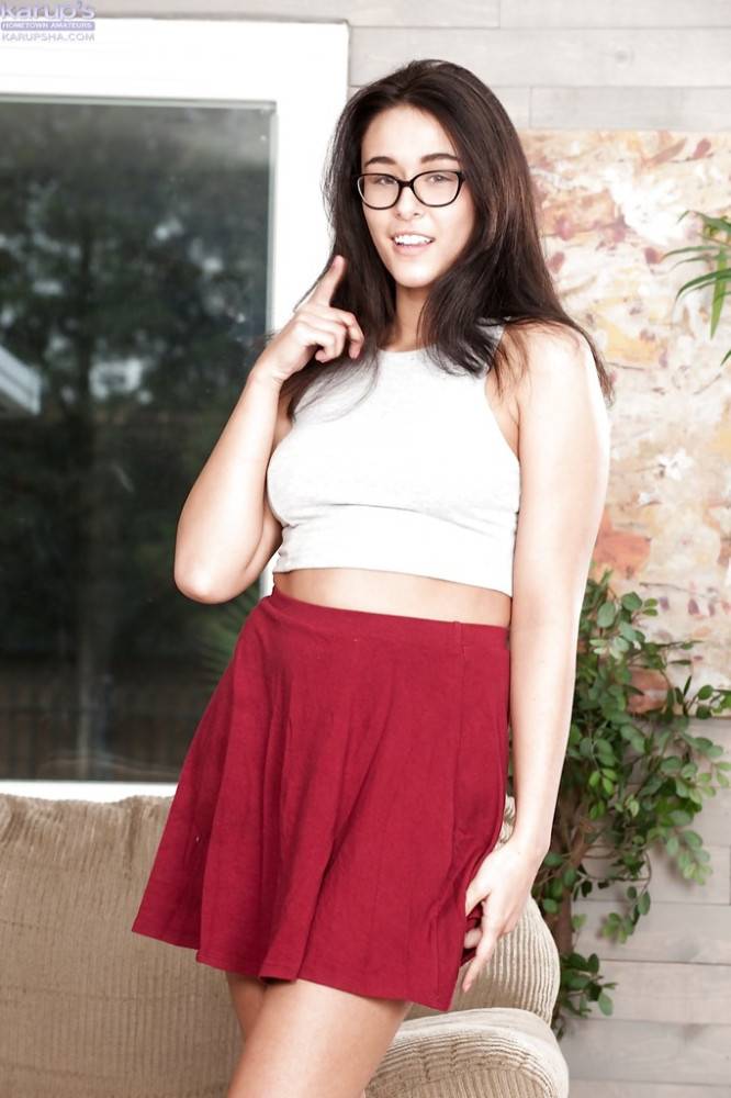 Hot american teen Anastasia Black denudes big boobs and jerks off - #1