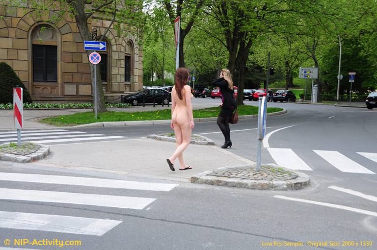 Nude girl in public - #10