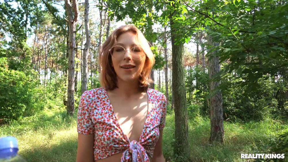 Young Slut With Glasses Gets Fucked In The Woods - #1