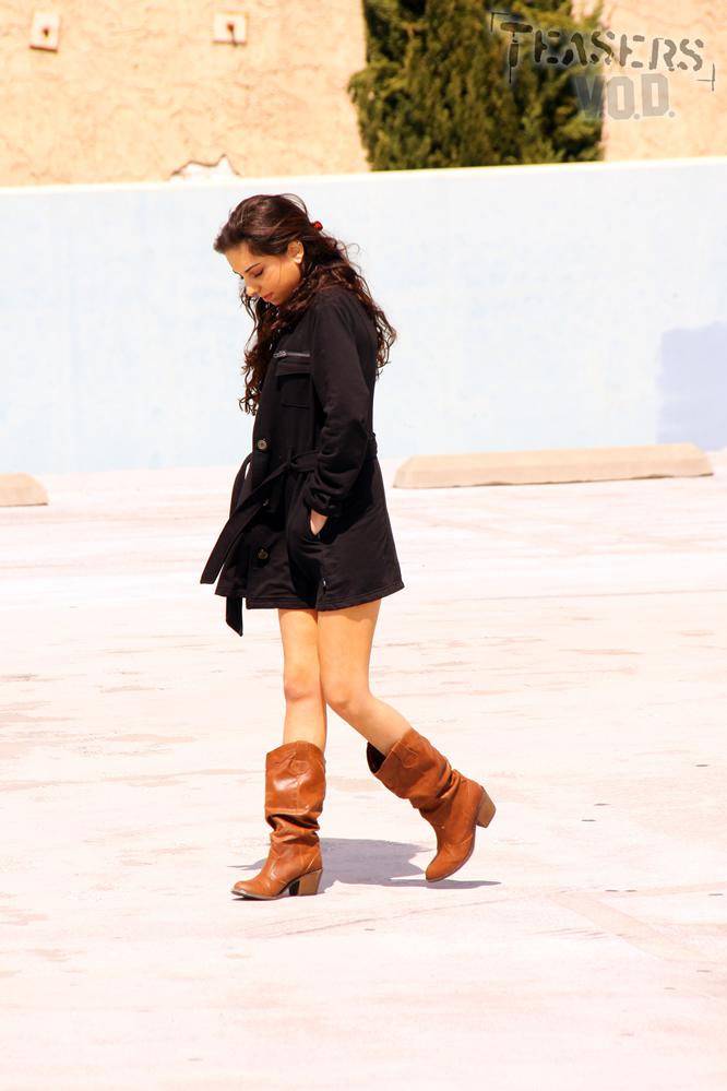 Baked Brunette Trinity St Clair In Leather Boots Exposes Her Naughty Parts In The Street - #1