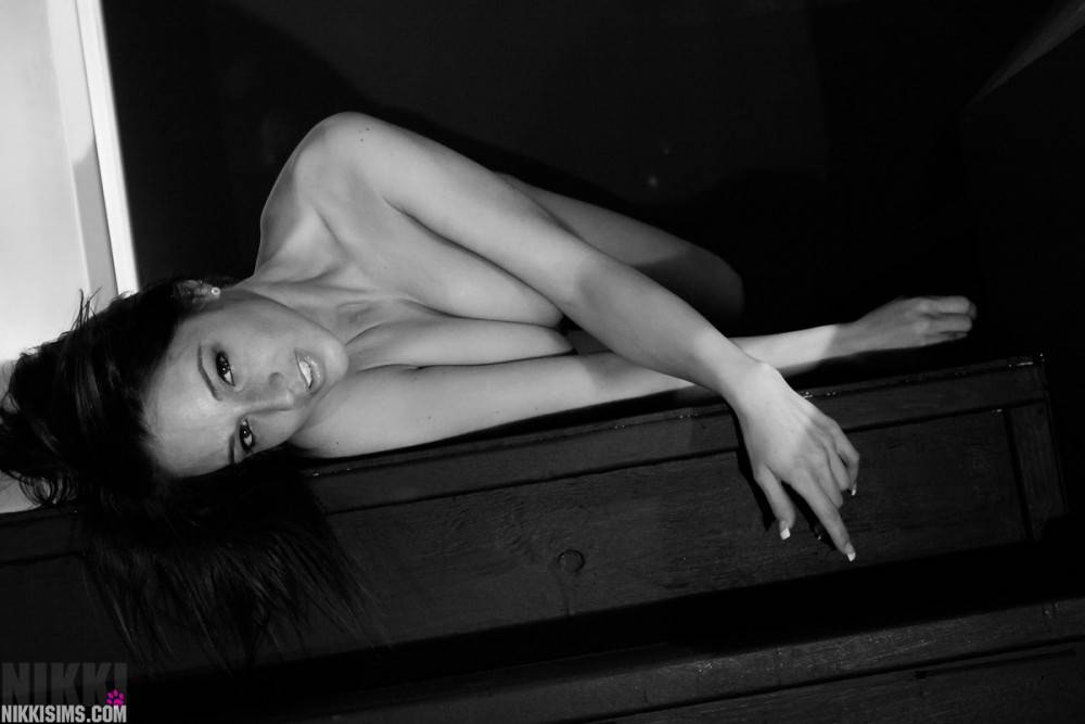 Photographic Art Model Nikki Sims Puts On Her Favorite Lingerie To Tease In Black And White. - #6