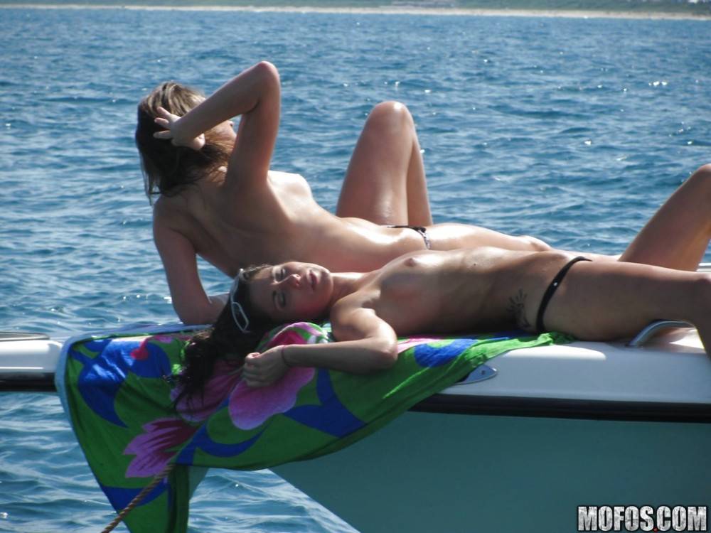 Superb girls Daniela Diamond and Tristan Berrimore reveals hot bodies outside - #4