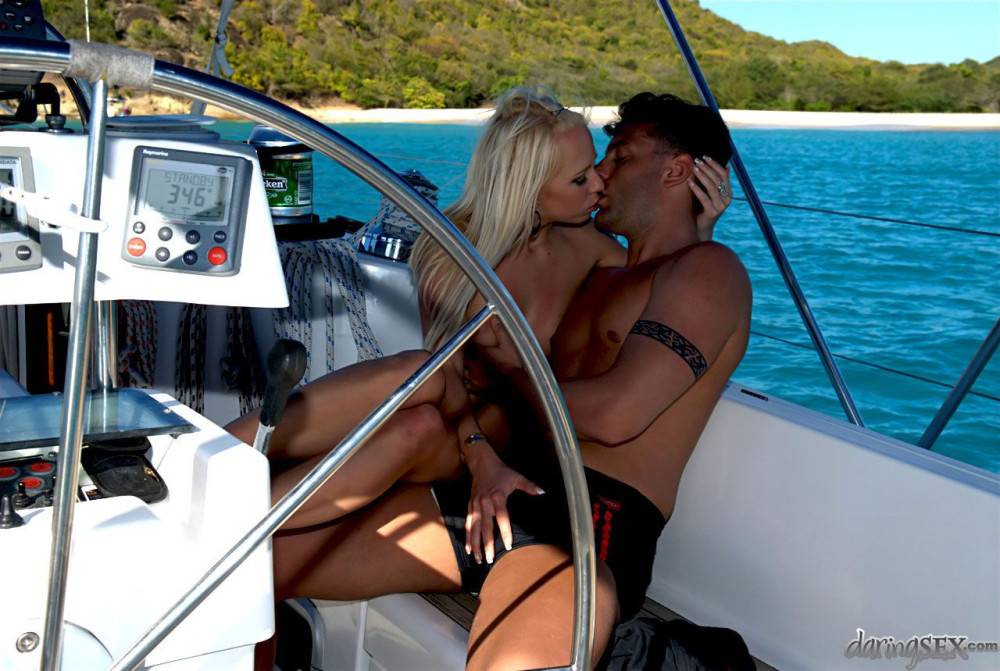The Blonde Chick Carla Cox Is On The Yacht Getting Suntanned And Deep Throating - #8