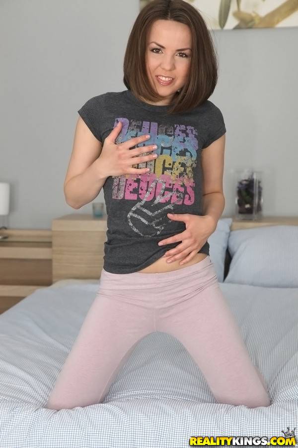 Foxy russian brunette Rita Jalace revealing small tits and vagina - #6