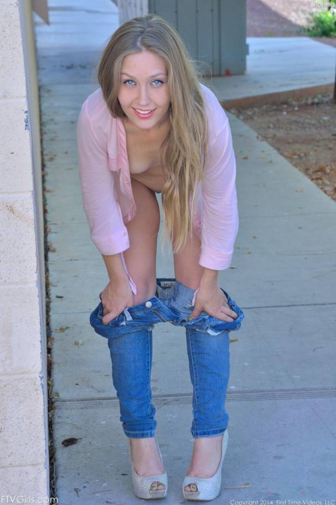 Graceful And Cute Teen Blonde Brianna FTV Flashes Her Titties And Her Cooch Outdoors - #13