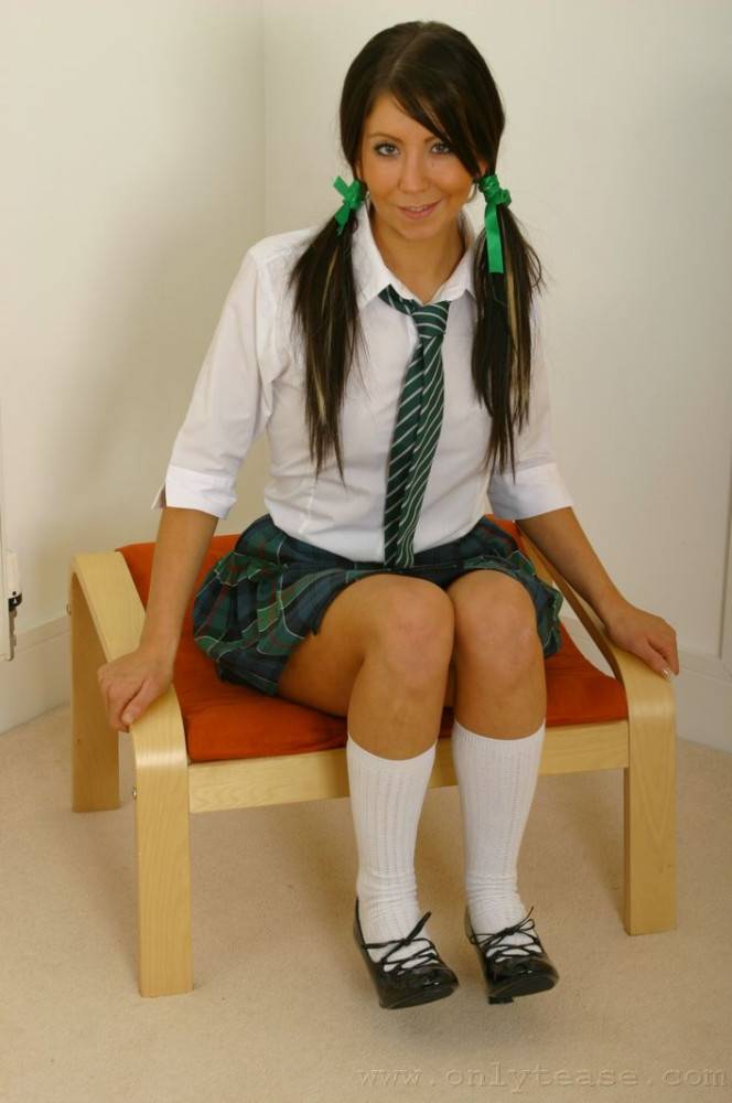 Schoolgirl Antonia Lays Off Her Cotton Panties To Show Her Well Shaped Ass And Neat Muff - #1