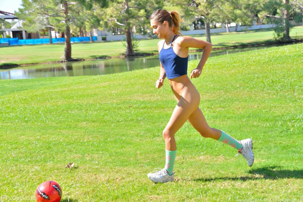 Sporty Babe Uma Jolie Shows Her Handsome Body Outdoor In The Soccer Field - #2