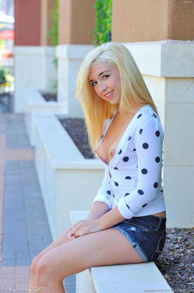 Shy Blonde Teen Jayde FTV Is Not Going To Be That Shy For Long As She Is Posing Outdoor. - #1