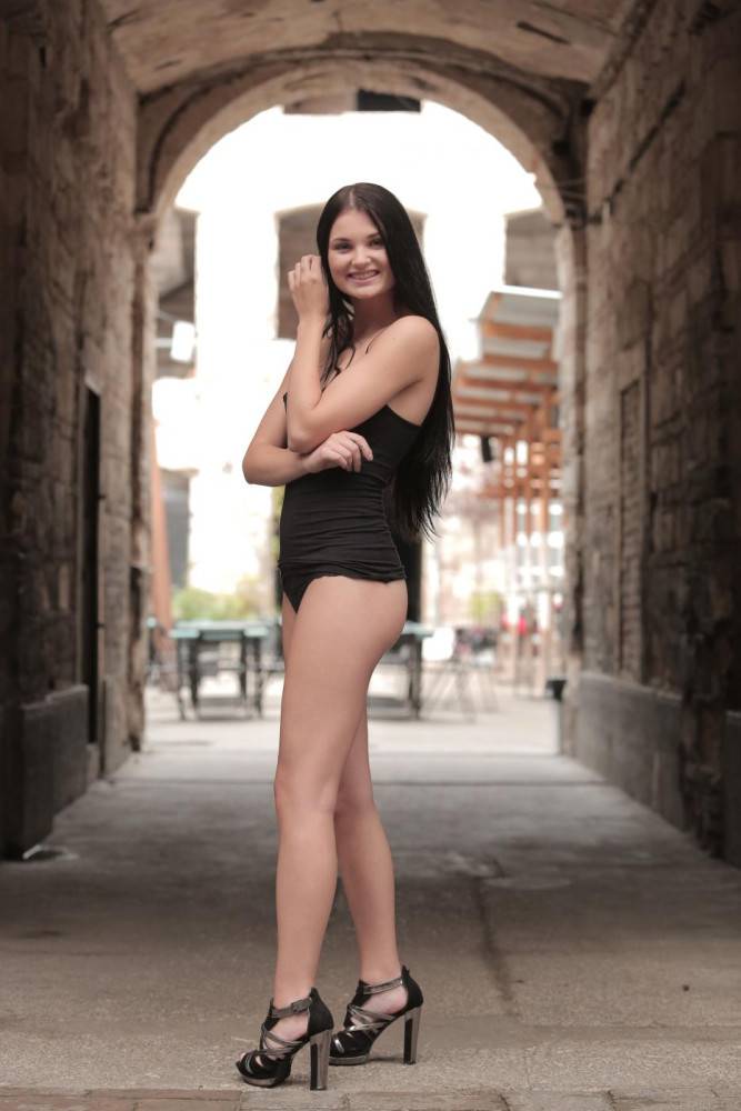 Dark Haired Hottie Tereza Z Poses Naked In The Middle Of The Street With No Problem - #2