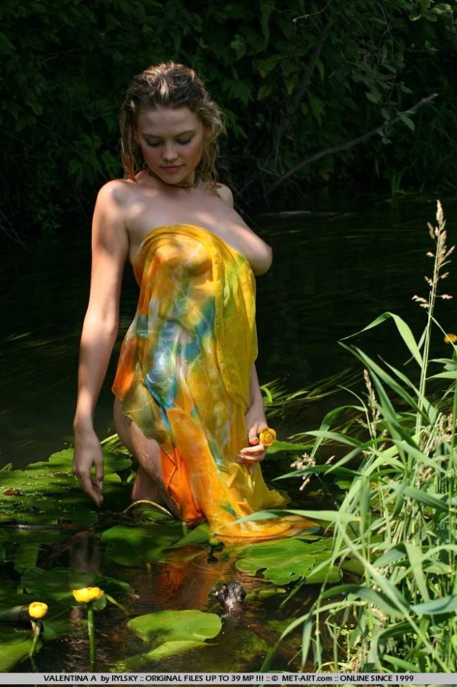 Juicy Titted Russian Cutie Valentina A Strips Out Of Her White Dress In The Long Grass - #7