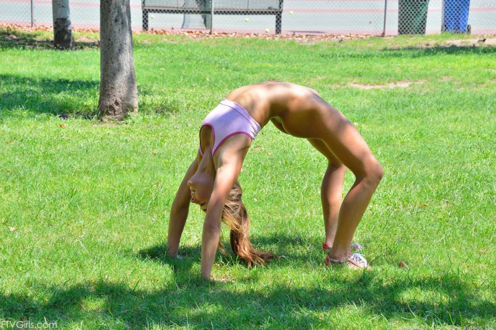 Cuddly Gymnast Marry Lynn Is Exercising Outdoors And Teasing With Her Bare Body - #7