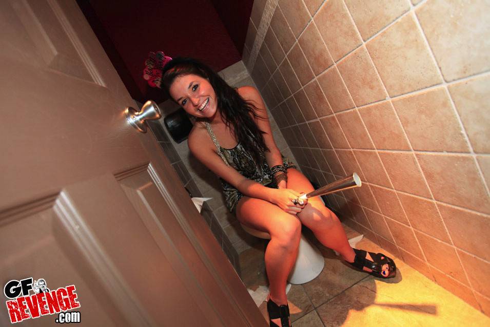 Drunk lesbian girlfriends playing in night club toilet - #16