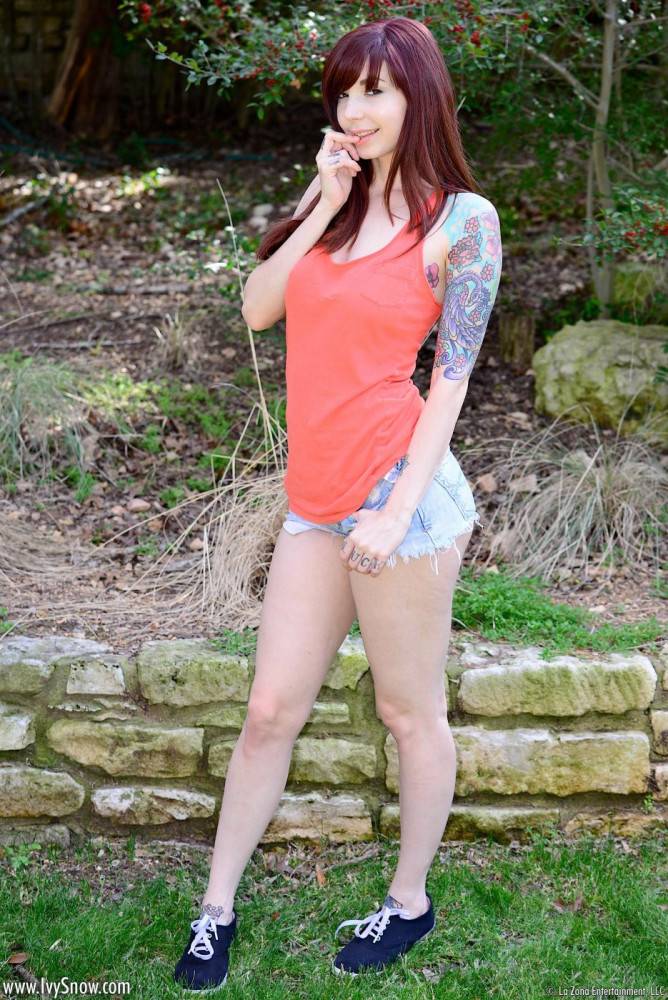 Naughty Redhead Babe Ivy Jean Poses Naked Outdoors And Makes Our Blood Heat Up - #1