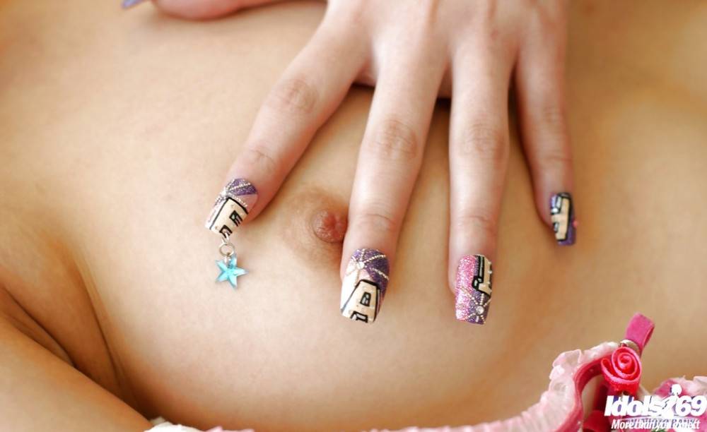 Slender japanese teen Mai Kitamura baring tiny tits and spreading her legs - #9