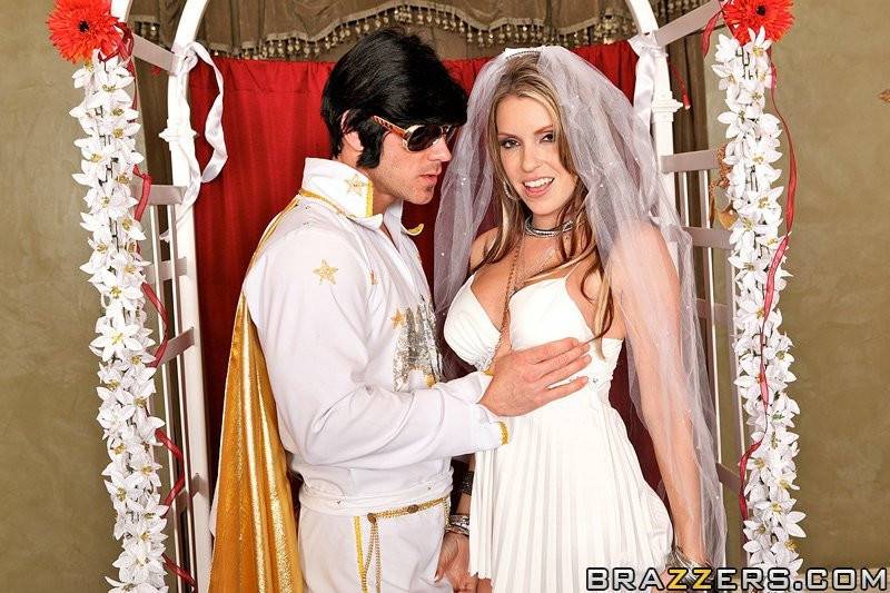 Busty Bride Courtney Cummz Gives Blowjob To Fake Elvis And Gets Heavily Banged - #7