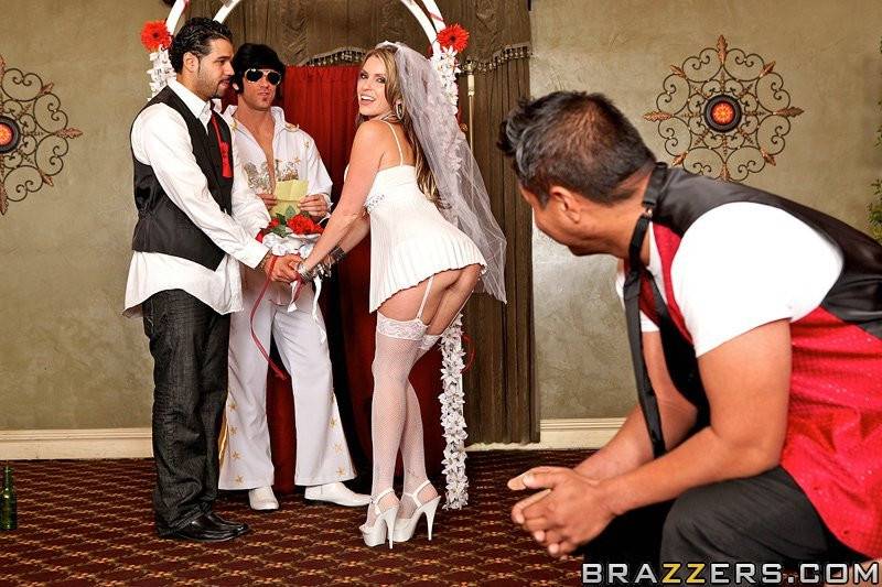 Busty Bride Courtney Cummz Gives Blowjob To Fake Elvis And Gets Heavily Banged - #5