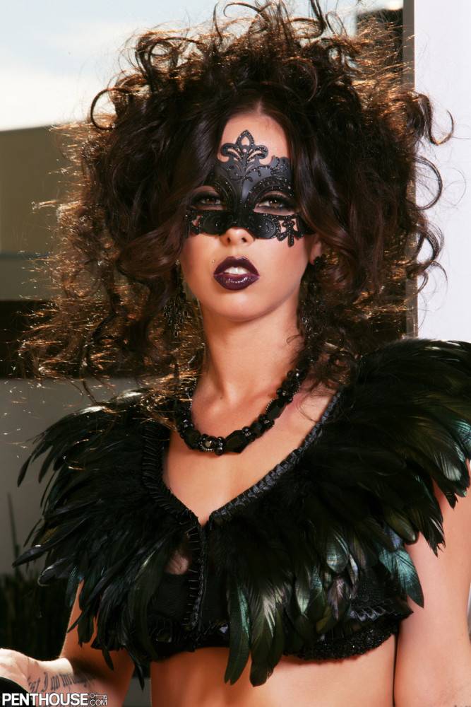 Smoking Hot Brunette Brandy Aniston Poses In The Sexiest Lingerie And A Mask On Her Face - #11