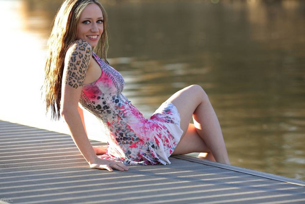 Wild Girl Lily Xo Poses In Her Pink Bikini As Well As Without It By The River - #8