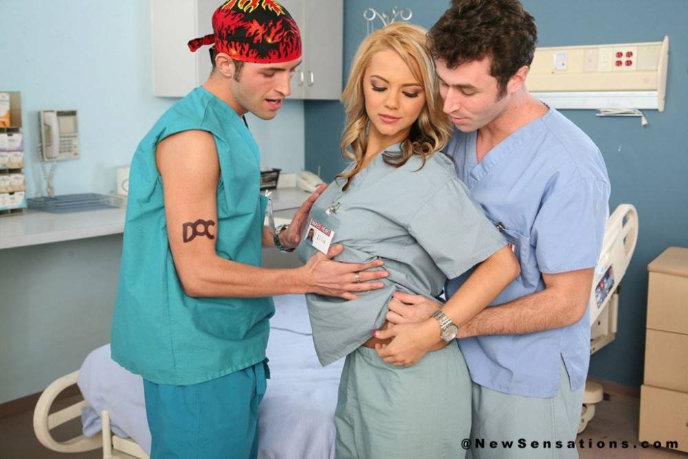 Scrubs XXX Parody - Episode 5 - Big Racked Blonde Nurse Ashlynn Brooke Gets Tag Teamed And Cum Covered In The Hospital. - #1