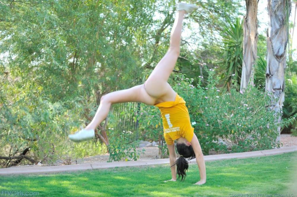Teen Tasha FTV Removes Her Shorts And Panties Then Does Stretching Exercises Outdoors - #12