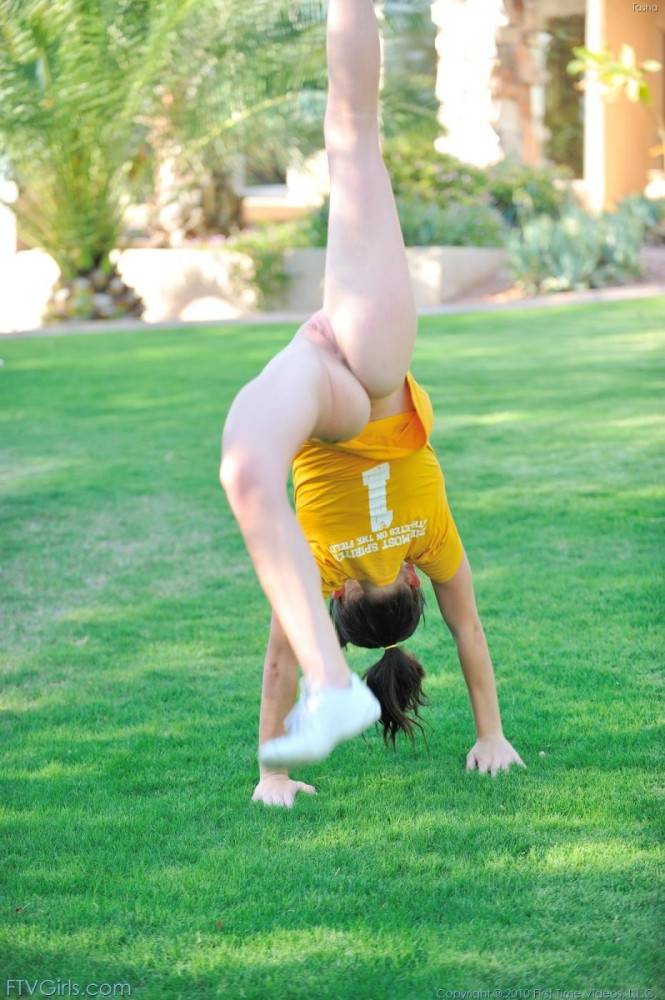 Teen Tasha FTV Removes Her Shorts And Panties Then Does Stretching Exercises Outdoors - #13