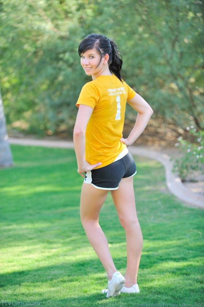 Teen Tasha FTV Removes Her Shorts And Panties Then Does Stretching Exercises Outdoors - #1