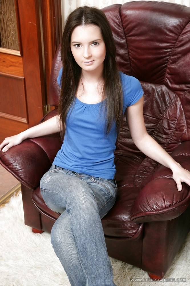 Sexy teen Aaralyn in tight jeans reveals her ass and masturbates - #1