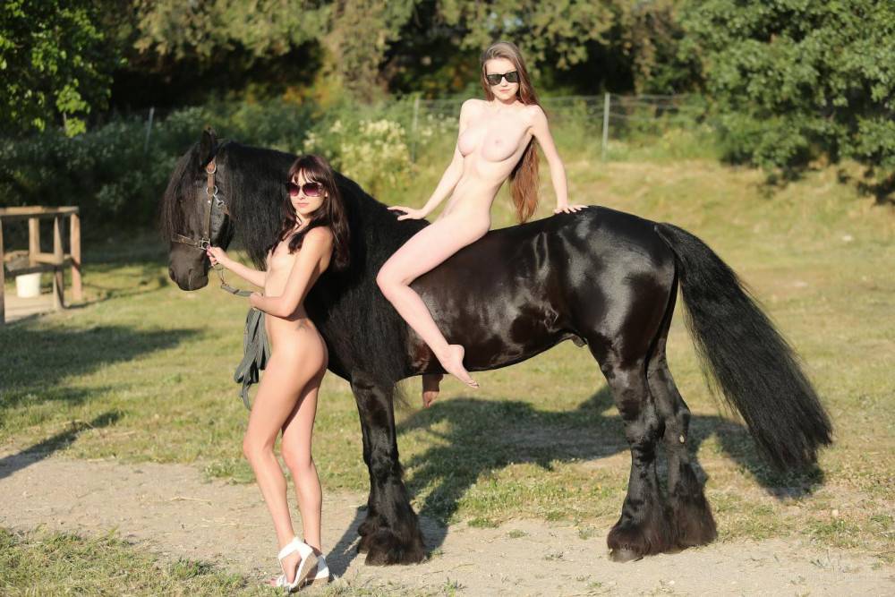 Two Naked Girls And A Horse, How Does It Sound To You? This Is Erotica In Its Purest Form And Our Models Lila And Emily Are A Modern Version Of Legendary Lady Godiva! - #3