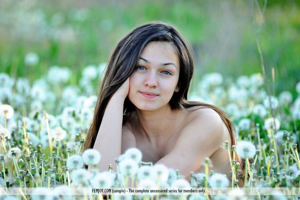 Busty Brunette Sofi A Is Like A Flower Posing Naked In The Blossoming Meadow - #8