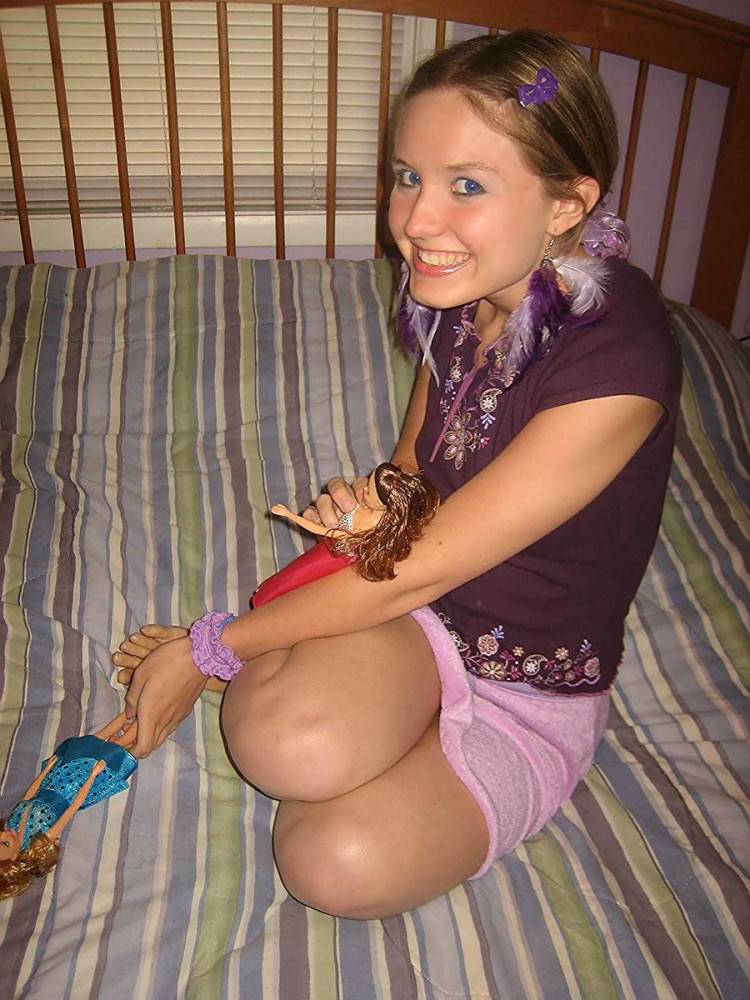 Silly teen getting nude and having fun with barbie - #6