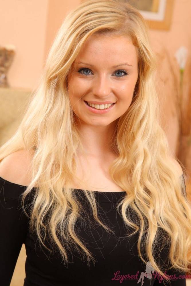 Hollie in all black dress and suspenders - #3