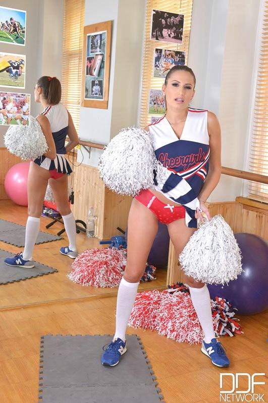 Busty pornstar cheerleader sensual jane dildoing her pussy - #7