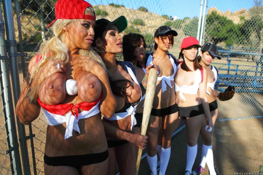 Deluxe girls Bridgette B and Angelina Valentine exhibiting big tits outdoor - #10