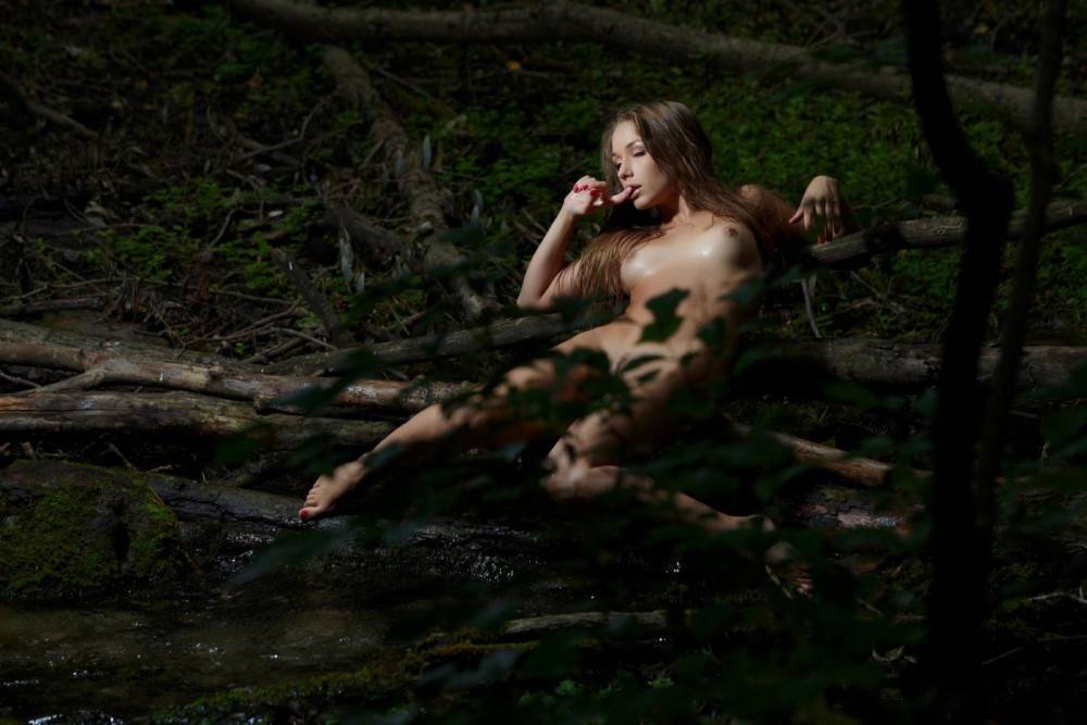 Beautiful Lady Darina B Seems To Be A Part Of The Nature Lying Naked On The Wood Ground - #11