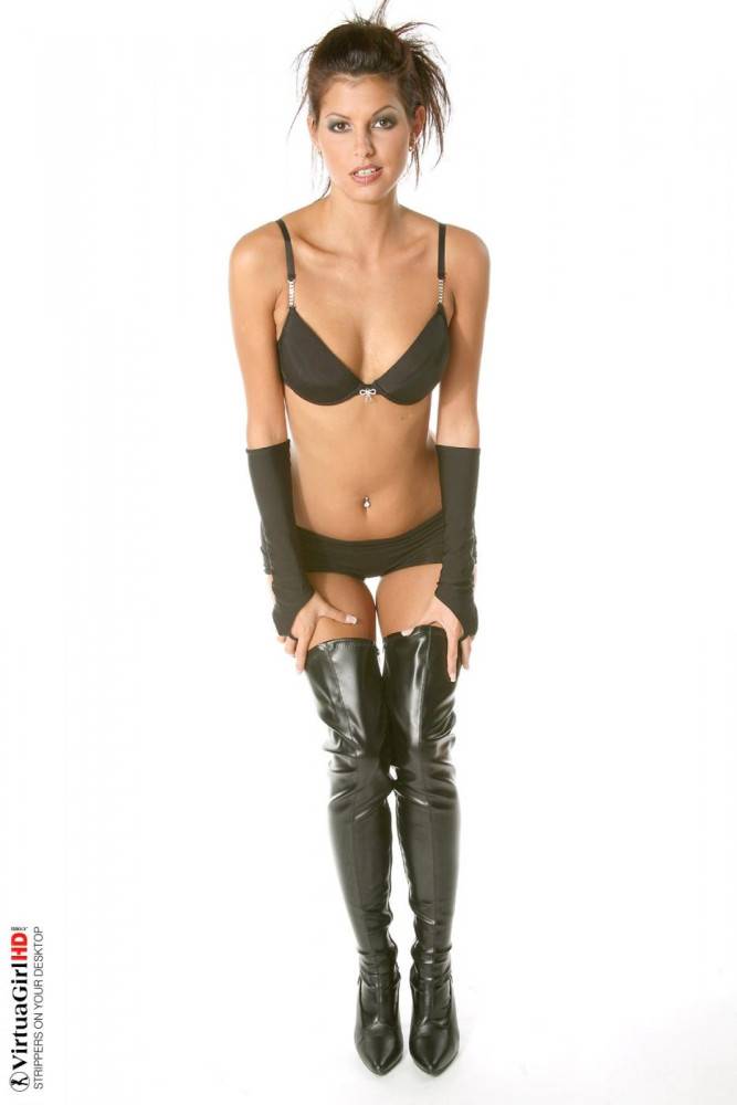 Enchanting Stripteaser Lucie Theodorova Leaves Her Full Length Black Boots On. - #3