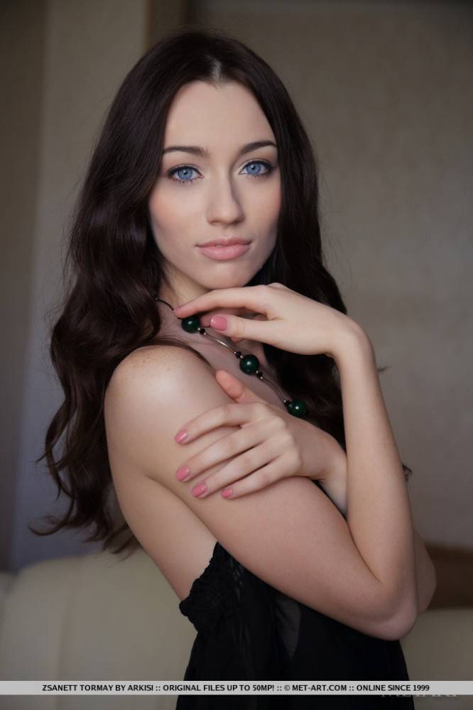 The Hot Brunette Teen Zsanett Tormay Is Showing Both Shaved Slit Up The Black Lingerie - #10