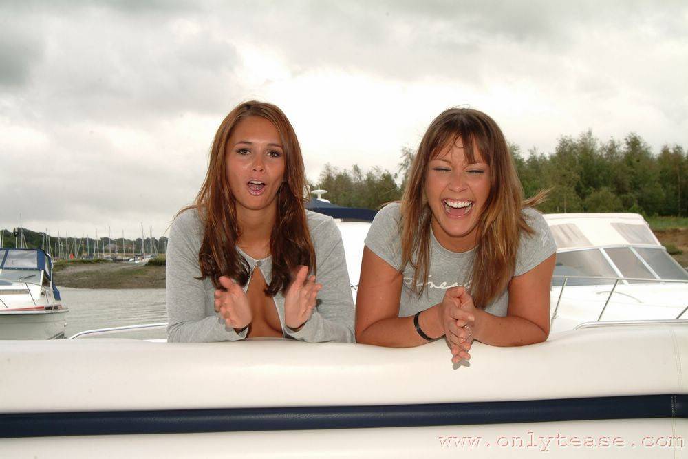 Playful Chicks Amber Nubiles And Louise L Remove Their Skirts And T-shirts On A Boat - #1