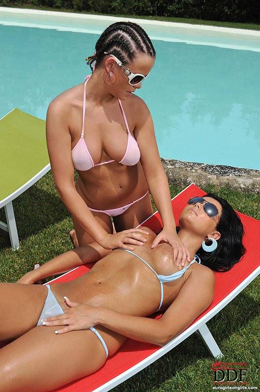 Bikini Brunettes Victoria Blaze And Lynette Karupspc Have Lesbian Sex By The Pool - #10