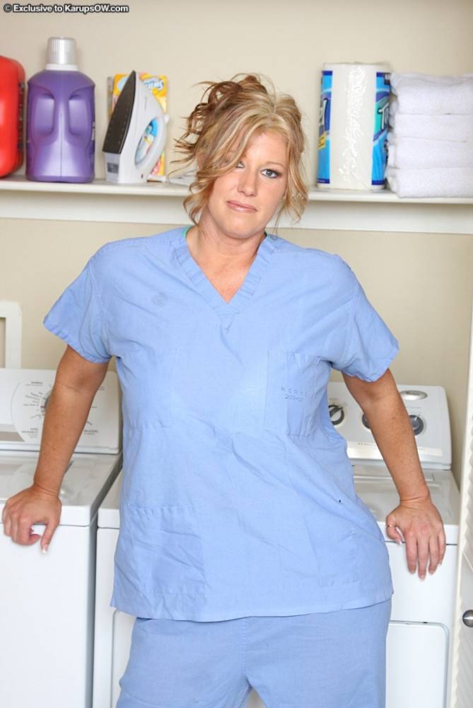 Breasty Milf Nurse Zoey Andrews Removes Her Blue Uniform And White Underwear - #1
