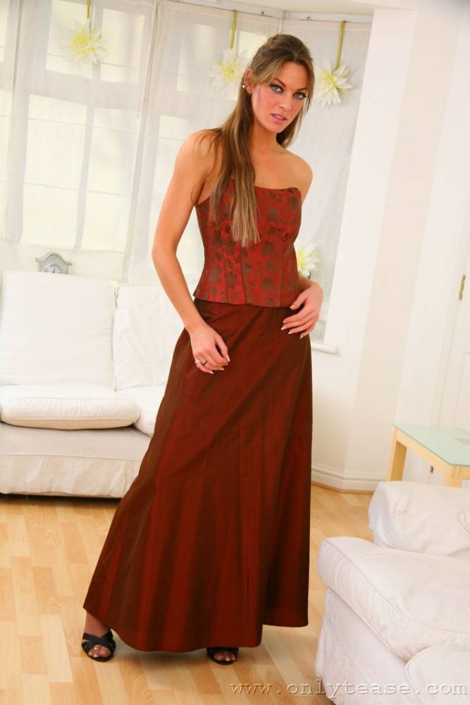 Fascinating Ali C Has Stockings And Garters Under Her Stylish Red Evening Gown - #1