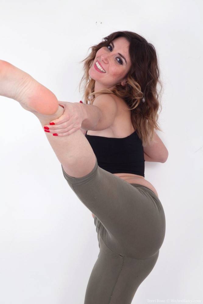 Luscious italian cutie Terri Rose reveals small tits and spreads her legs - #1