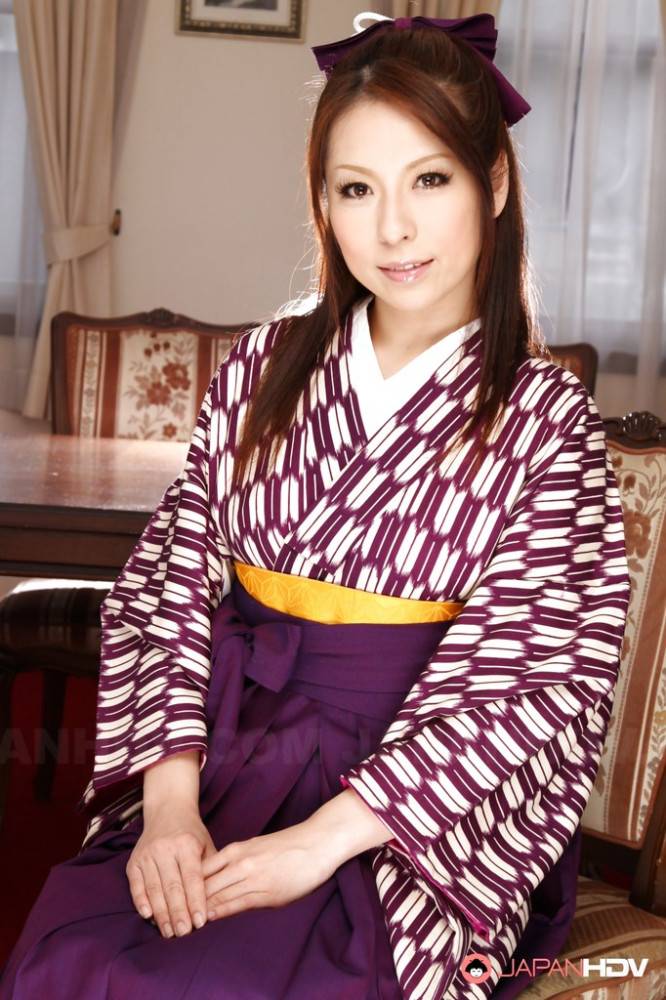 Superb japanese redheaded milf Himeki Kaede in nice skirt posing - #1