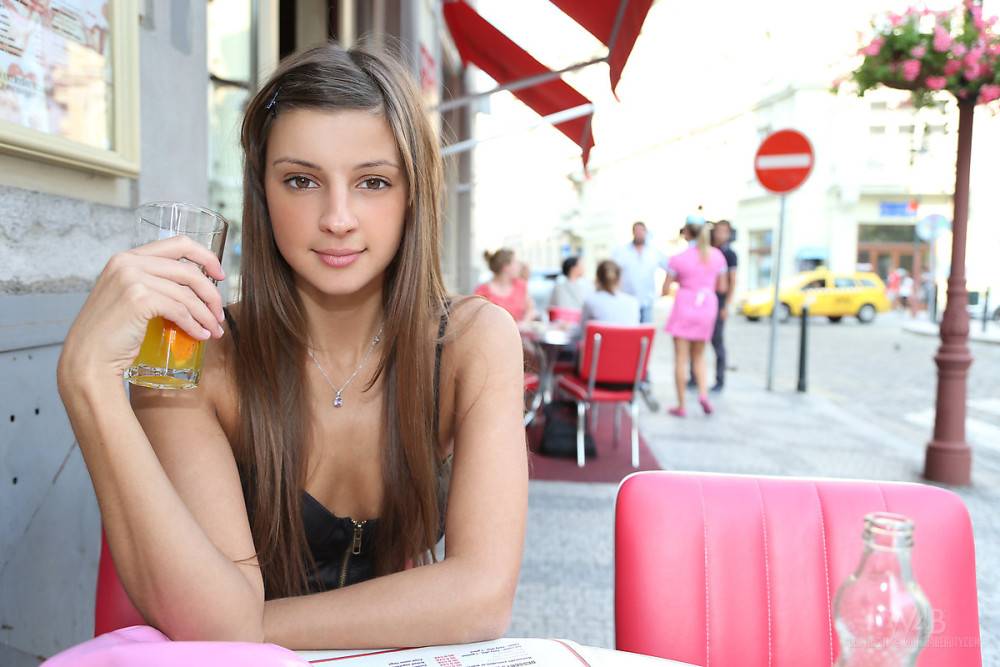 Shameless Brunette Melena A Flashes Her Photographer In Public, In A Quiet Eastern European Town. - #14