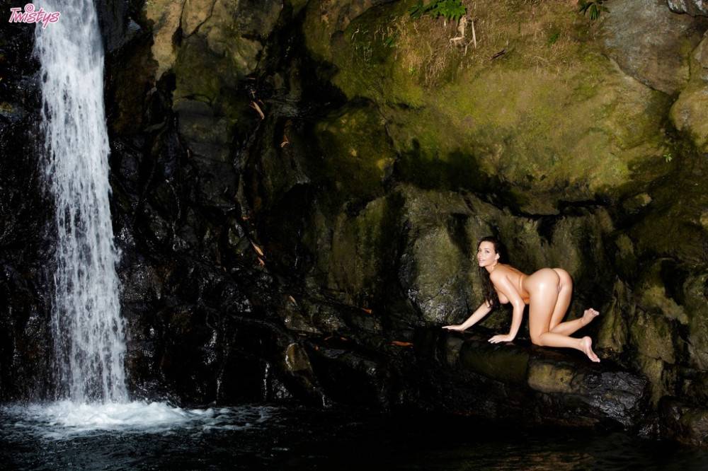 Curious american pornstar Mia Malkova in fancy bikini exhibits her butt and spreads her legs outdoor - #19