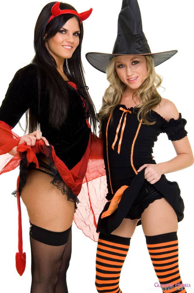 Two Small Titted Hotties Mackenzee Pierce And Madison Scott Strip Out Of Their Halloween Suits - #8