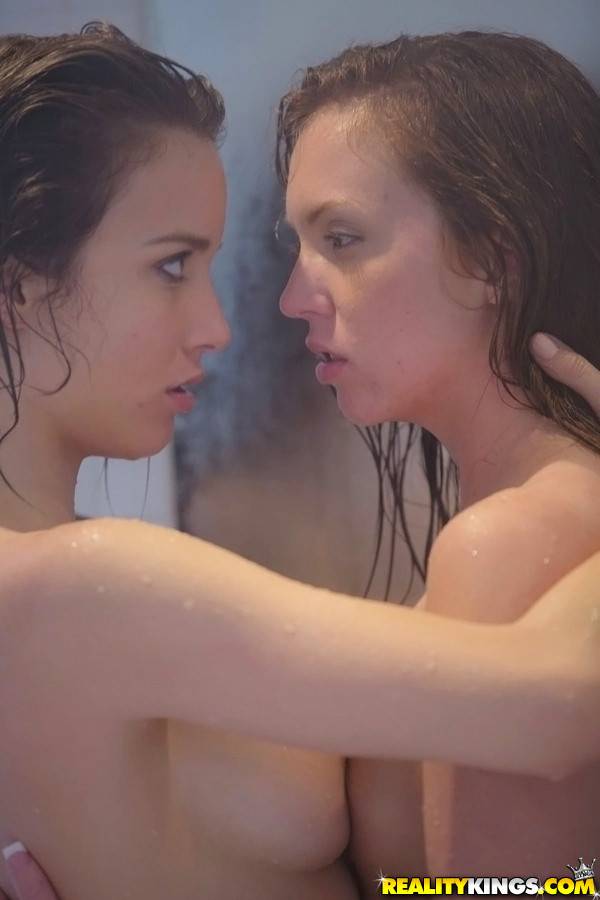 Sexy women Malena Morgan and Maddy Oreilly licking each others pussies in the hot lesbian sex in shower | Photo: 8379240