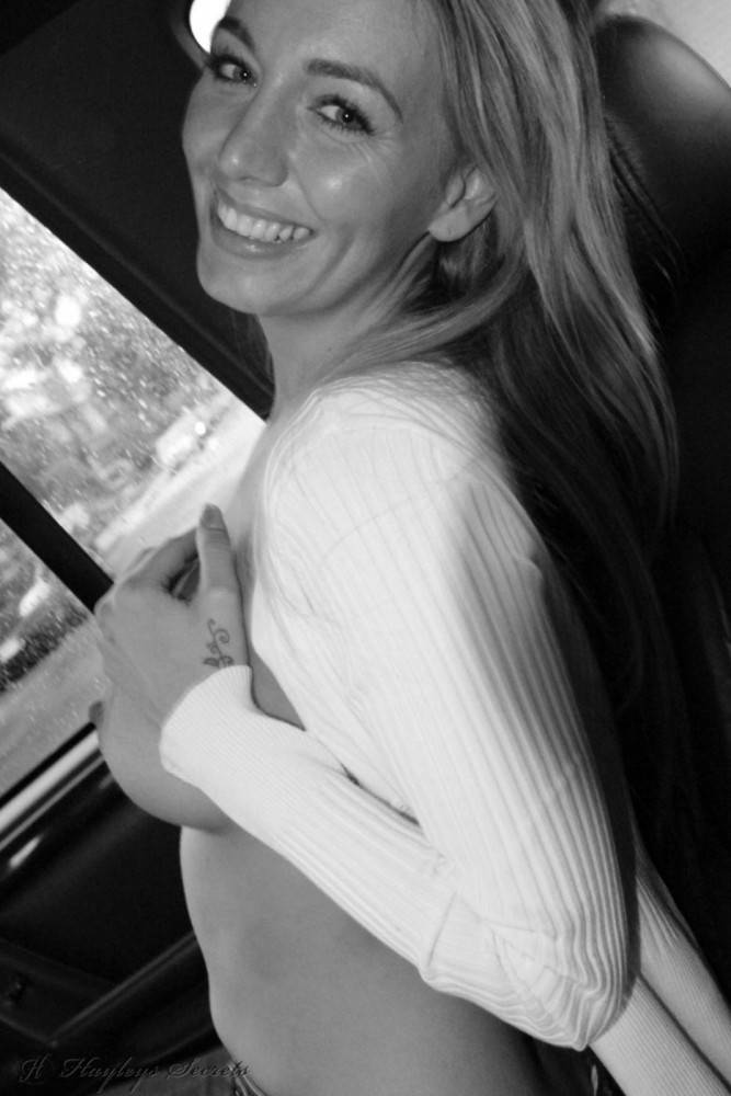 Filthy Chick Hayley-Marie Coppin Shamelessly Stripped And Showed Nude Titties In The Car - #5
