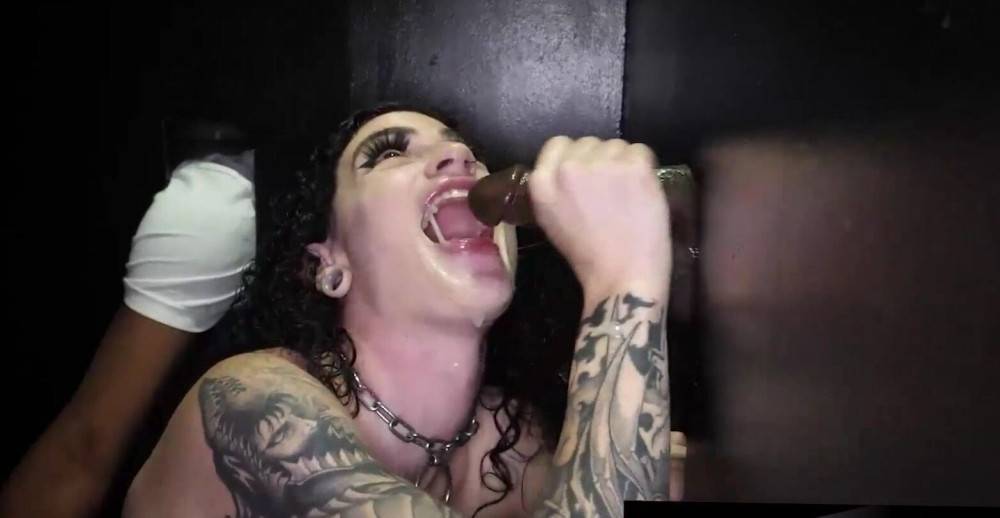 GloryholeSecrets - GOTH QUEEN Slurps On Dick After Dick When She Visits The Gloryhole - #5