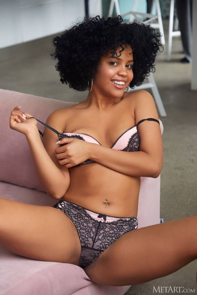 Selva Lapiedra Adorable Black Babe Undresses Playfully - #9