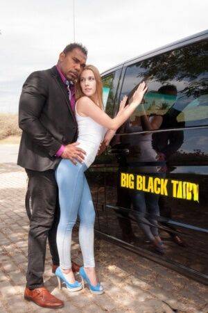 Teen slut Alexis Crystal sucks and fucks a black cock inside a limo on pornstar6.com